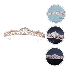 BIUDECO 1 Pc Wedding Crown for Bride Elegant Tiara Hairband Sparkling Wedding Accessory for Women Girls