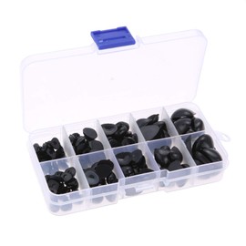 150PCS Plastic Nose, Yetaha 5 Sizes Craft Triangle Nose For Stuffed Animals Doll Animal Plush Toys Bear Dog Puppet DIY Making, Black