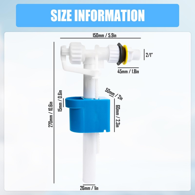 Universal Cistern Filling Valve G1/2 Inch Connection Cistern Replacement Parts