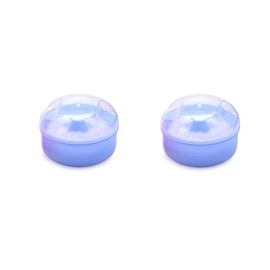VANTOBEST 2Pcs Baby Infant After-Bath Care Body Powder Puff Box Kids Sponge Case Empty Round Plastic Powder Container with Ultra Soft White Puff for Home and Travel Use(Blue)