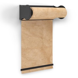 MetCrafted Deluxe Metal Wall Mounted Paper Roll Dispenser with Cutter Bar – 18” Wide Black Craft Paper Roll Holder – Ideal for to-Do List Board, Daily Notes, Menus, Grocery Lists and More