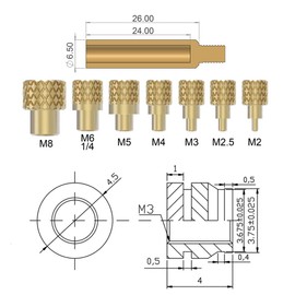 60W Digital Soldering Iron with Heat Set Insert Tool Tips and 120 Pcs M3x4x4.5 Threaded Inserts for Inserts 3D Printing and Plastic