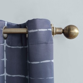 Sun Zero Saki Shibori Print Blackout Grommet Curtain Panel, 40" x 63", Navy Blue