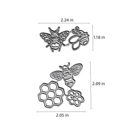 3pcs Bees Cutting Dies, Honeycomb Flower Die Cuts Metal Embossing Stencils Template Mould for Card Scrapbooking and DIY Craft Album Paper Card Decor