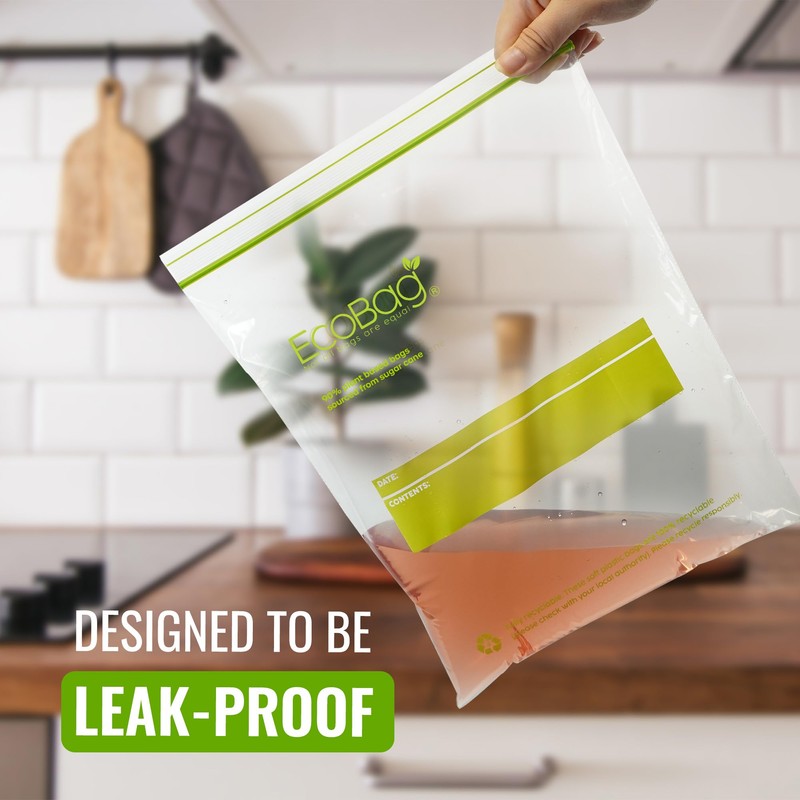 Ecobag- 30 Pack Reusable Freezer/Sandwich Bags - 2.5 Litre Size,