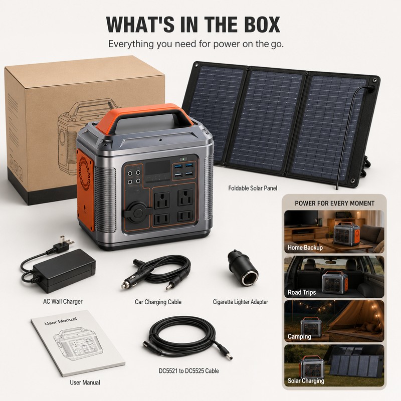 300W Portable Power Station for Camping & Backup Charging –