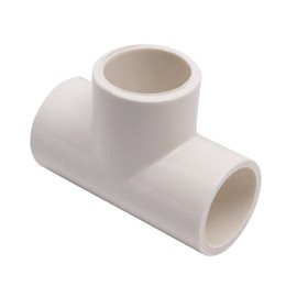 ZHMEINA 1/2" Tee 3 Way PVC Pipe Fitting, 6 Pack PVC Elbow Corner Fittings, White Pipe Connector Adapter for Build Furniture, DIY Garden Shelves, Greenhouse, Shed (Socket x Socket x Socket)