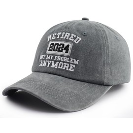 Retirement Gifts for Women Men, Retired 2024 Party Decorations Hat, Adjustable Embroidered Elderly Birthday Baseball Cap, Funny 60th 70th 80th 90th Birthday Gift for Dad Mom Grandpa Grandma Friend