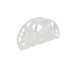 5.75 Inch Clear Plastic Napkin Holder - 24 Pieces (Swans Design)