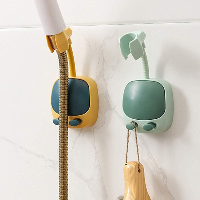 2PCS Shower Head Holder Strong Adhesive 360 Degree Rotatable Adjustable