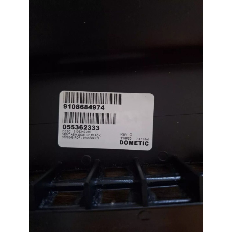 Dometic RV USA Refrigerator Vent Lower/Upper Side - Black