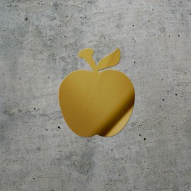 Decal Stickers of Apple (Metallic Gold) (Set of 2) Luxury Weatherproof Vinyl Decal Stickers for Laptop Desktop Smartphone Car Dirt Bike Wall Room Mason Jar Bathtub Door - ANDVER1d12793GO