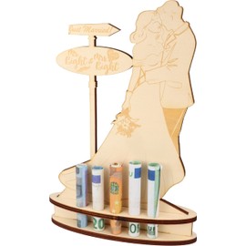 WORTGEFECHTE XL Wooden Money Gift for Wedding Gift Idea Bride and Groom Gift Voucher Packaging Funny Gift Money Gift for Women and Men (Wedding)