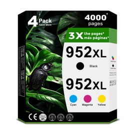 952xl Ink Cartridges Combo Pack Compatible Replacement for HP 952 XL Work with Officejet Pro 8710 7740 Printers 8720 8702 8210 7720 8715 8730 8740 8216 8725 (Black Cyan Magenta Yellow 4-Pack)