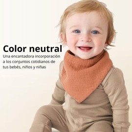 U Chef Set de 10 Baberos para Bebe Impermeables, Baberos de Algodón para bebé, Bandana, Baberos 100% Algodón Unisex, Bandana para Niños y Niñas