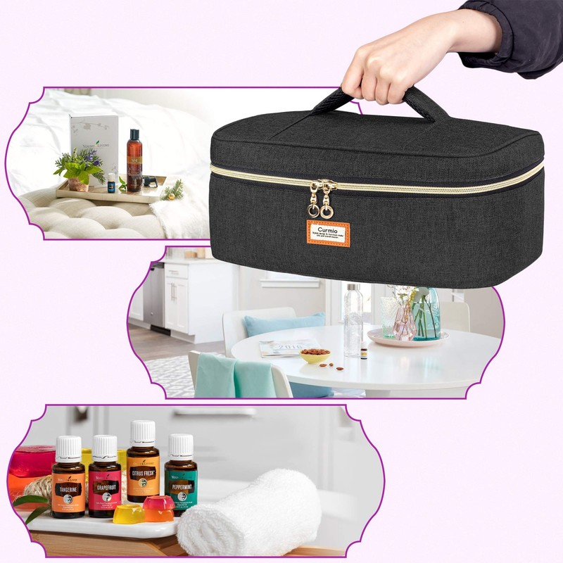 CURMIO Bolsa de almacenamiento de aceites esenciales, Negro