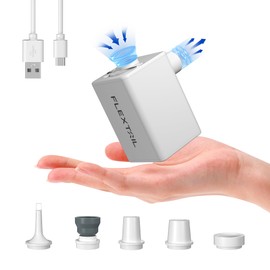 FLEXTAILGEAR Electric Air Pump for Inflatables, 300L/min Portable Air Pump with 1600mAh Battery, Rechargeable Air Mattress Pump Inflatable Bed Pump for Pool Floats Sleeping Pad Swimming Ring