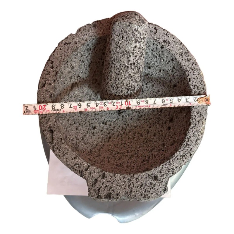 Molcajete de Piedra Volcánica Artesanal Griica 20cm de diámetro con