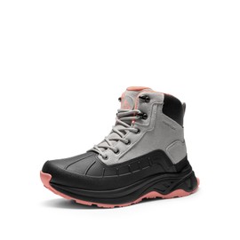 NORTIV 8 Women's Waterproof Hiking Boots Outdoor Trekking Camping Trail Hiking Boots,Size 7.5,Light Grey/Pink,SNHB2312W