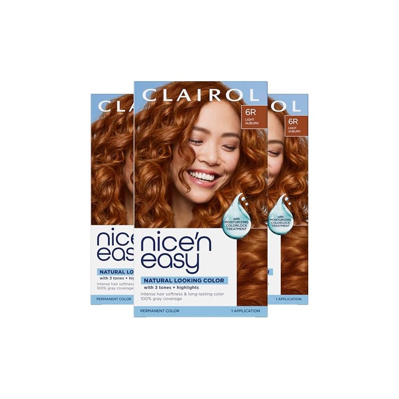 Clairol Nice 'n Easy Permanent Hair Color, 6R Light Auburn,