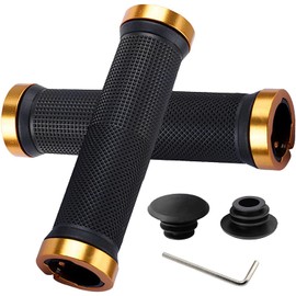 Bicycle Grip Handle Grip, Anti-slip, Rubber Bicycle Handle Grip, For Mountain Bikes, Foldable, Compatible with Cross Bikes, Universal Use, Left and Right Set, Inner Diameter 0.9 inches (22.2 mm), Hex
