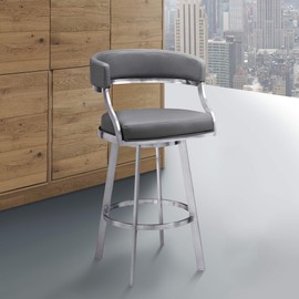Saturn Bar Stool, 26" Counter Height, Gray