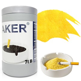 VNAKER Ashtray Sand, Smokers Station Refill Sand 7Lb, Washable and reusable Silica Ash Tray Sand for Indoor and Outdoor Facilities (Yellow)