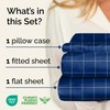 3 Piece Grid Sheets for Twin Size Bed – Luxury
