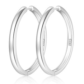NEVEGE 925 Sterling Silver Hoop Earrings for Women Hypoallergenic Large Silver Hoop Earrings Lightweight Silver Hoops Big Silver Hoop Earrings for Women 20mm