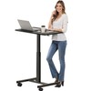 CROWNFURN Mobile Small Standing Rolling Desk Adjustable Height, Portable Laptop
