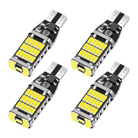 NYTKL 4 PCS LED Reverse Lights, T15 45SMD-4014 Chipsets Backup Light Error Free Turn Signal Bulbs, Non Polarity 6500K Super Bright Brake Light Bulb Replacement, Car Accessories (White)