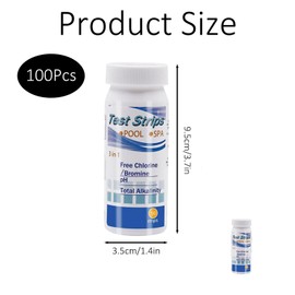 Swimming Pool Test Strips, Clearwater Test Strips, Rapid Easy Accurate Measurement of Ph for Lazy Spa Tubs Pool Water Testing Kit Accessories (100)