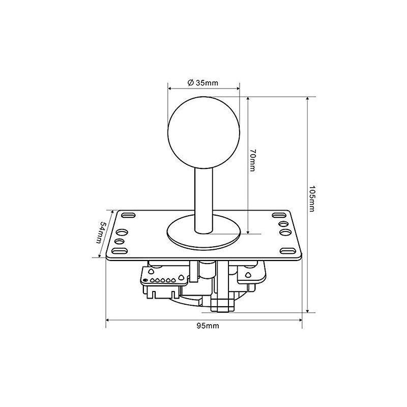 SANWA JLF-TP-8YT Arcade Joystick (Purple Ball Top) - Premium, High