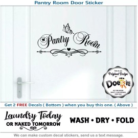 Oracal Pantry Room Wash Dry Fold Door Wall Vinyl Quote Word Sticker Decor Art Decal 186