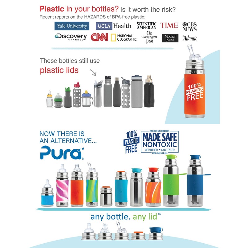Pura Kiki Bottle Short Silicone Sleeves - Plastic-Free, Medical Grade,