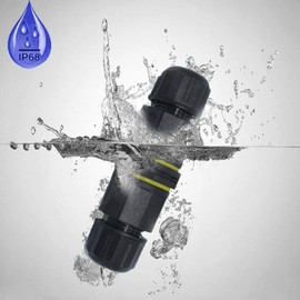 Temeloko IP68 Outdoor Waterproof Junction Cable Electrical Connector，M20 2Pole 2Pin for Ø4.5-9mm Wire Range(AC 400V, 16A)，2 Way 2Pin 5pack