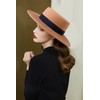 BABEYOND Sombrero de ala ancha Fedora con parte superior plana