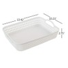 6 Packs Large Plastic Storage Tray Baskets with Handles for