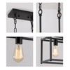 AMZASA Black Rectangle Island Lighting Rectangular Modern Industrial Chandelier 4
