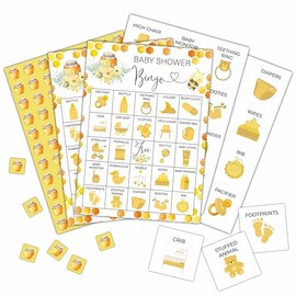 Foosproea Bee Baby Shower Bingo Cards, Honey Bee Bingo Games for 24 Players, Bunble Baby Shower Games for Family Friends Large Group Activities, Gender Neutral Party Favors Supplies Decorations(29)