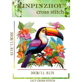 Xinpinzhou Cross Stitch Set Pre-Printed Toucan, Embroidery Templates Embroidery Pictures Pre-Printed Cross Stitch Embroidery Kits Embroidery Kit Cross Stitch Embroidery Kit Animals Embroidery Set