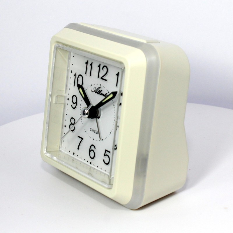 Alarm clock without ticking silent with light rainbow colours snooze