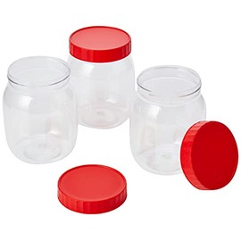 Sunpet J0500 Food Storage Canisters, Plastic, Red, 500 ml, Small, Pack of 3