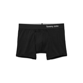 Tommy John Men’s Trunk 4" Underwear, Cool Cotton Underwear with Supportive Contour Pouch, Dry Pima Cotton Blend Soft Breathable Waistband Mens Cotton Boxer Briefs Mesh Quick Dry (Black, Medium)