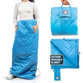 TREK & FIELD Wearable Stadium Blanket - Wind & Water-Resistant, 54″ Weatherproof Outdoor Blanket for The Lower Body, Perfect for Sports, Outdoor Events, Camping & Travel, Soft & Warm - Small/Medium