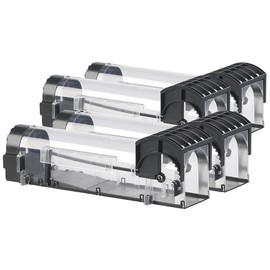 Exbuster Traps: Set of 4 animal-friendly live mouse traps, removable lid (basket traps, multiple traps)