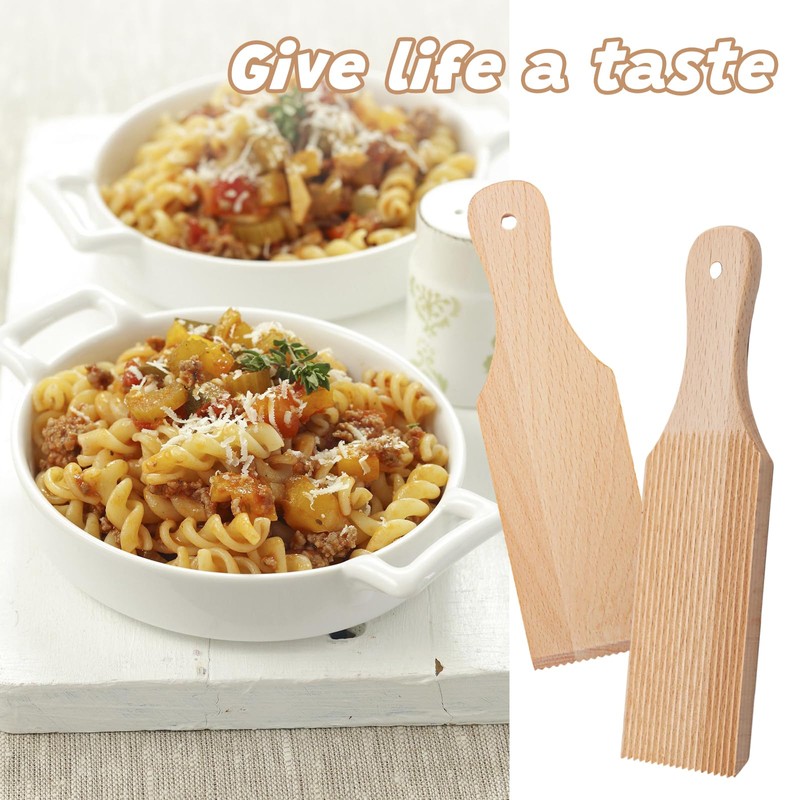 Gnocchi Board with Handle, Pasta Board Gnocchi, Natural Beech Wood