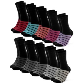 Occulto Women's Coloured Socks Pack of 10 (Model: Laura), mix