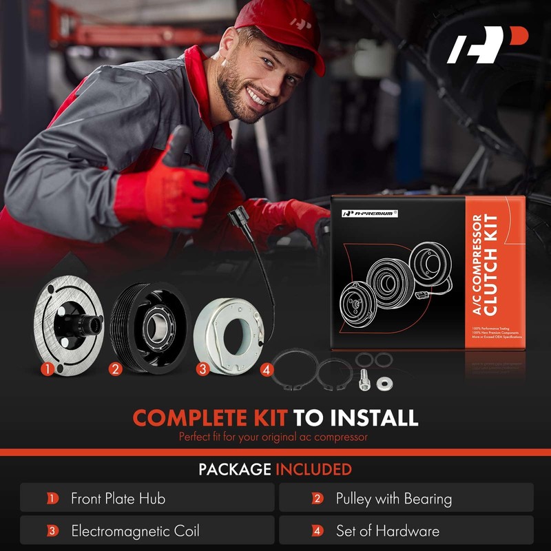 A-Premium Air Conditioner AC Compressor Clutch Kit Compatible with Nissan