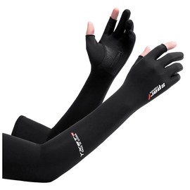 HomeSoGood Five-fingers Ice Arm Sleeves, Sun Protective Breathable Arm Warmer Outdoor Sport Riding Running Cool Silk Arm Sleeve